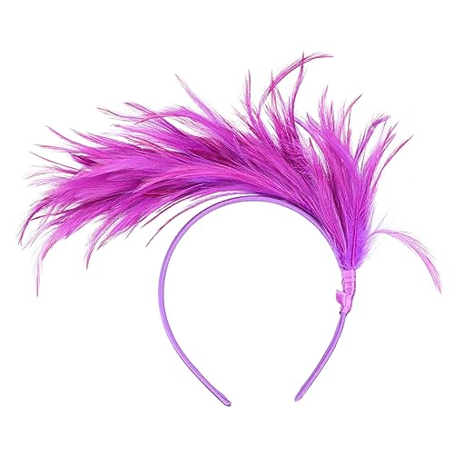 Beavorty Feder Stirnband hair accessories for girls hochzeitshaar schmuck Haarband für Fotoshooting Federn Kopfschmuck Kleidung schmücken Haarnadel Kopfbedeckung Frau Eisendraht Violett von Beavorty