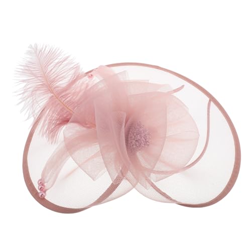 Beavorty Federhut Bezaubernder Teehut Haarspangen Für Damen Haarband Zum Waschen Des Gesichts Party -requisiten Schmücken Reize Damenhut Mädchen Haarzubehör Plüsch Rosa Polyester von Beavorty