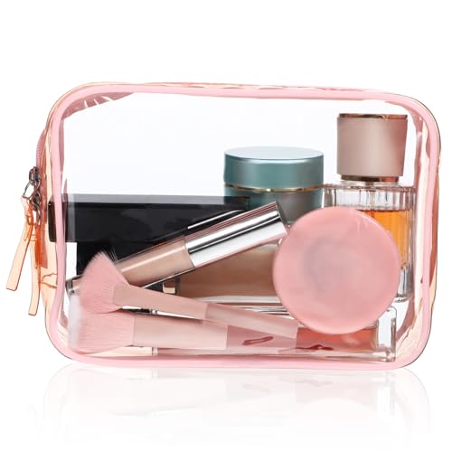 Beavorty Mäppchen Make-up-Koffer-Organizer Kosmetiktasche Schreibwarentasche Make-up-Taschen-Organizer Reisebehälter Kosmetischer Reißverschluss Tragbar Reisen PVC Schminkständer von Beavorty