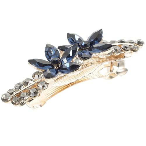 Beavorty Kristallblume Haarspange Haarschmuck Legierung Damen Erwachsene Haarspange Damen Strass Kleine Federklammer (marineblau) Vintage-haarspangen Fräulein Metall Strasssteine Schmücken von Beavorty