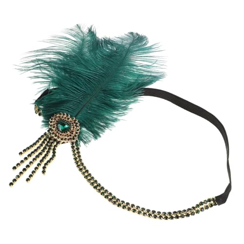 Beavorty Elegantes Feder-stirnband Mit Strasssteinen Damen-kostüm-accessoire Elastisches Haarband von Beavorty