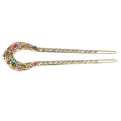 Beavorty Doppelte Haarnadel Aus Legierung Ohne Spitze U-förmige Chignon-haarnadel Mit Kristallperlenstruktur Frisurenaccessoire Für Frauen Und Mädchen Bunt von Beavorty