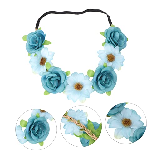 Beavorty Halo Floraler Kopfschmuck Kopfschmuck Hochzeit Blumenkranz Haarschmuck Blumen Mädchen Haarschmuck Festival Stirnbänder Frauen Heiligenschein Brautjungfer Böhmen von Beavorty