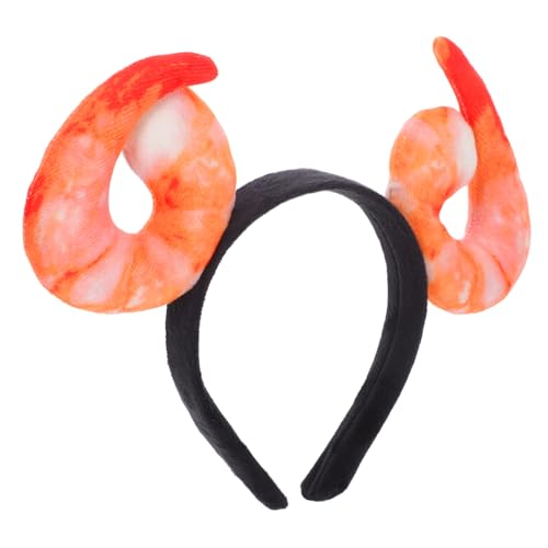 Beavorty Garnelen-kopfbedeckung Essen-inspiriertes Stirnband Für Partys Lustiges Kostümzubehör Garnelen-kopfstück Kopfschmuck Aus Weichen Materialien von Beavorty
