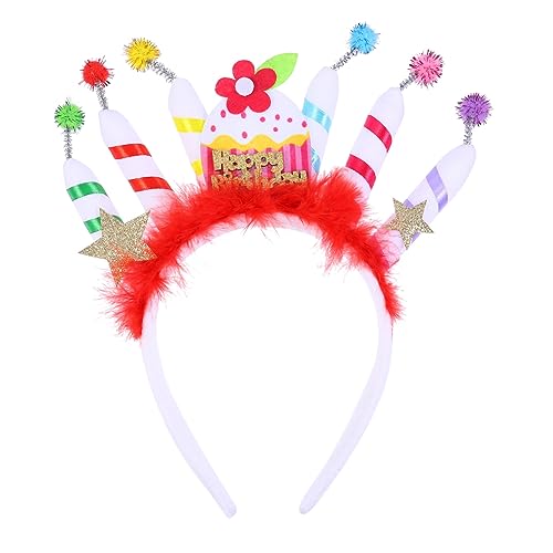 Beavorty Geburtstag Stirnband Kopfbedeckung Party Herz-haarband Stirnbänder Einhorn Kuchen Topper Stirnbänder Für Geburtstagsfeiern Haarschmuck Für Den Abschlussball Bands Stoff von Beavorty