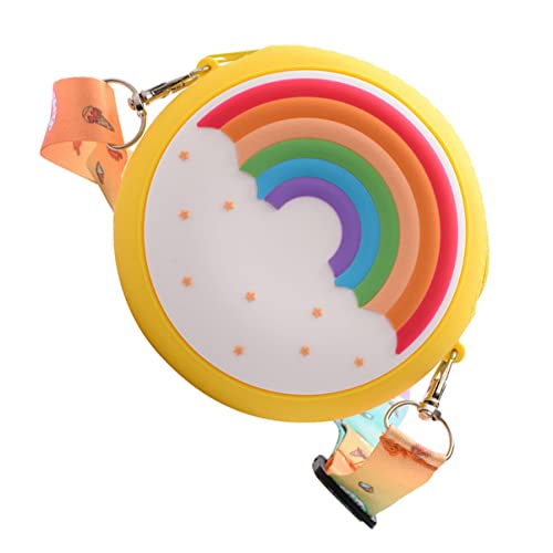 Beavorty Geldbeutel Regenbogen Tasche Schulter Geldbörse für Mädchen schultüten Cross Lod Bag für Mädchen kleine Geldbeutel Mini Crossbody Bag Cross Lod für Frau Kieselgel Gelb von Beavorty
