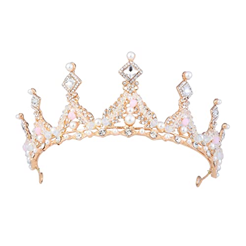 Beavorty Mädchen-stirnband Kristallkopfschmuck Diamant-stirnband Vintage-accessoires Prinzessinnen-stirnband Hochzeitskopfschmuck Braut Stirnband Braut-tiara Kind Schal Europäischer Stil von Beavorty