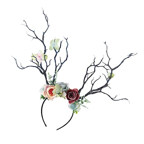 Beavorty Geweih Haarreif Stirnband Blume Zweig Weihnachten Kopfbedeckung Zubehör Dekorativ Robust Langlebig Tragbar Schlicht Kreativ von Beavorty