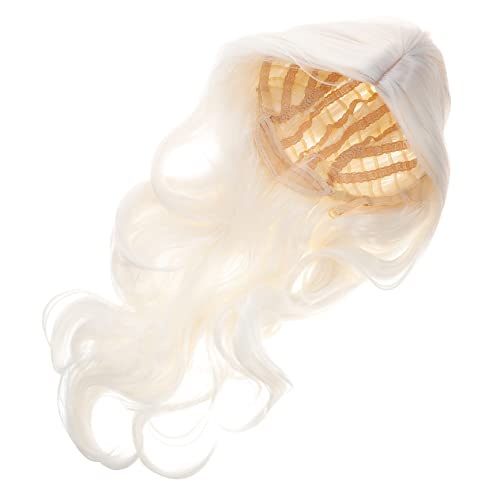 Beavorty Weisse Lange Lockige Damen Peruecke Aus Hochwertigen Materialien Mit Rosennetz Fuer Halloween Cosplay Und Partys von Beavorty