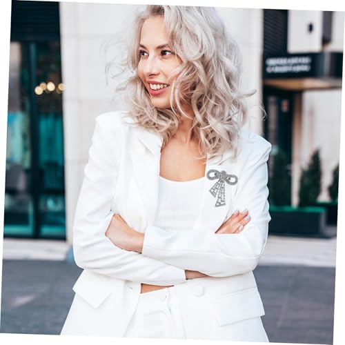 Beavorty Glitzernde Brosche mit Schleifen Anstecknadel und Quaste Strass Broschen Pin für Hochzeitskleider Anzug Accessoire Schmuckverzierung für Taschen und Schuhe von Beavorty