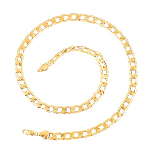 Beavorty Gold Überzogene Hip Hop Kette Herren Gliederkette Modischer Schmuck für Alltag Party und Geschenk Lang Stylische Halskette für Männer von Beavorty