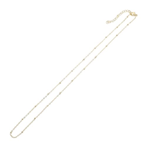Beavorty Goldplated Damen Choker Halskette Kurz Rund Perlenkette Glatte Oberfläche Elegant Für Party Alltag von Beavorty