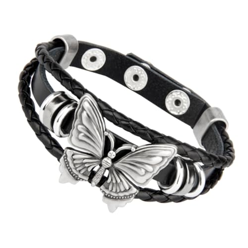 Beavorty Gothic Schmetterlingsarmband Punkschmuck Herren Damen Punk Armreif Gothic Handgelenk Armreif Freizeit Party Schmuck von Beavorty