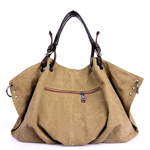 Beavorty Große Kapazität Tragetasche Canvas für Damen Khaki Handtasche Leicht Langlebig und für Strand Party Shopping und Alltag Beavorty Große Kapazität Tragetasche Canvas für Damen Khaki Handtasche Leicht Langlebig und für Strand Party Shopping und Alltag von Beavorty