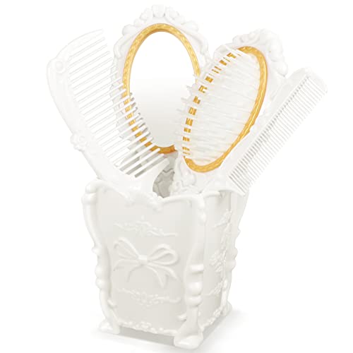 Beavorty Haarkämme 1 Satz -kamm-set Bürstenreiniger Rundbürste Zum Föhnen Haarbürste Tischspiegel Damenanzüge Vintage Bürste Und Spiegel Styling-tool Fräulein Weiß Yiwu Plastik Mädchen von Beavorty