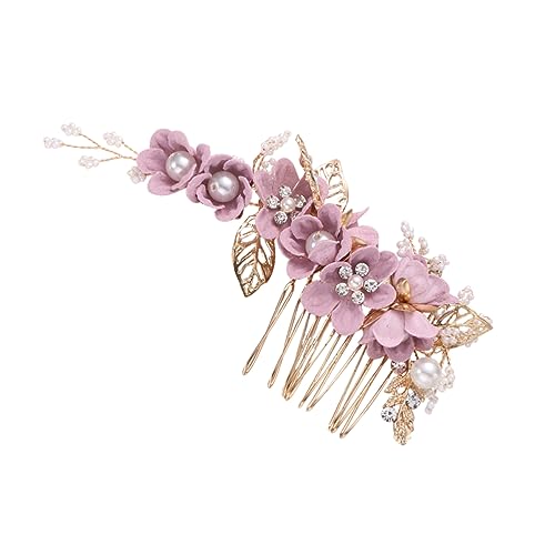 Beavorty Haarkamm Für Damen Brautkamm Metall Blatt Blume Perlen Strass-einsatz Für Hochzeit Party Jahrestag von Beavorty