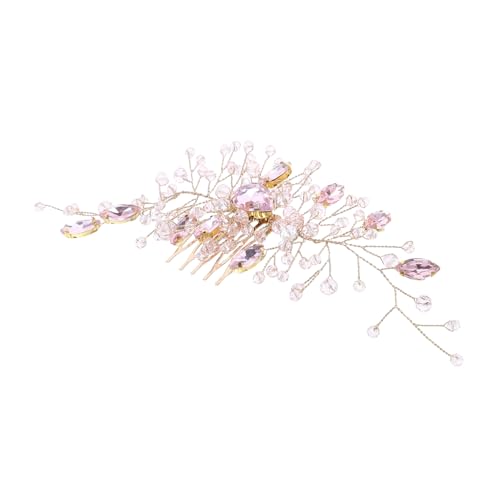 Beavorty Haarkamm Mit Strasssteinen Für Braut Hochzeit Haarschmuck Vintage-stil Seitlicher Haarkamm Für Hochzeitsschmuck Haarteil Für Brautjungfer Mit Schimmerndem Finish von Beavorty