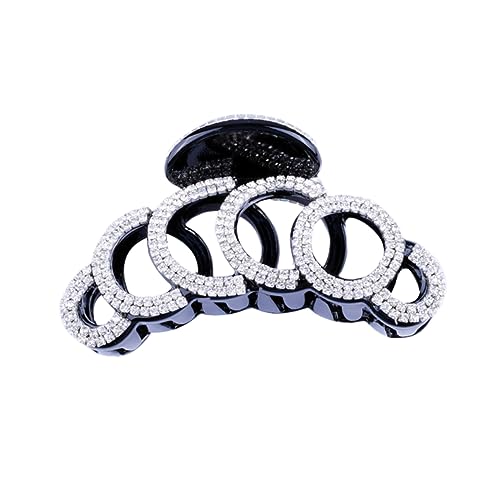 Beavorty Haarklammer Mit Strasssteinen in Runder Ringform Starker Haltbarkeit Eleganter Kopfschmuck Für Frauen Und Mädchen Schwarz Robust Und Uv-beständig von Beavorty