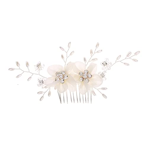 Beavorty Blumenkopfschmuck Blumenmädchen Haarschmuck Blumenmädchen-kopfschmuck Haarschmuck Für Blumenmädchen Haarkämme Für Bräute Hochzeit Haarkämme Perle Stirnband Braut Weiß von Beavorty