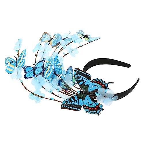 Beavorty Schmetterling Make-up Haarschmuck Stirnband Stirnband Schmetterlingskrone Stirnband Schmetterlings-fascinator-mütze Schmetterlings-haarreifen Frau Mädchen Kleidung Plastik von Beavorty