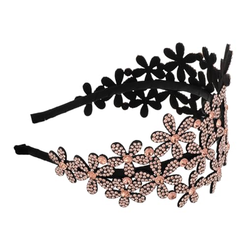Beavorty Blumen-haarband Mit Strass-schmuck Hochzeit-kopfschmuck Rutschfeste Stirnbänder Für Partys Und Alltag Leichtgewichtiges Haar-accessoire Strass von Beavorty