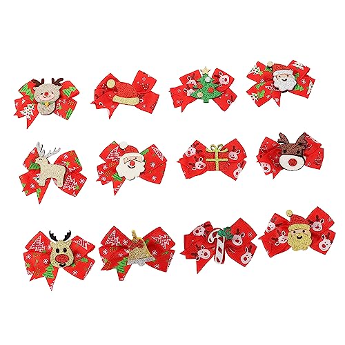 Beavorty Haarspangen Mit Weihnachtsschleife 12 Stück Weihnachts-haarschleifen-clip Für Frauen Und Kinder Modische Und Einfache Haarschleifen-haarspangen von Beavorty