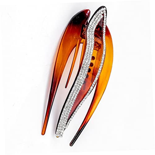 Beavorty Strass Haarspange Damen Entenschnabel Haarklammer Für Hochsteckfrisuren Braun Rutschfestes Design Stilvolles Haarzubehör Für Partys Und Alltag von Beavorty