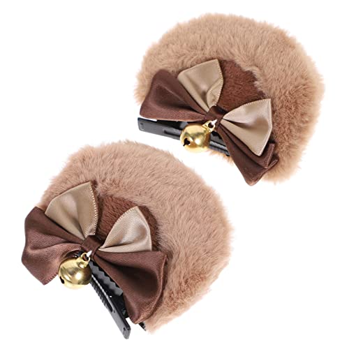 Beavorty Bärenohren Haarschmuck Mit Schleife Haarspangen Für Mädchen Ohrclips Für Partys Festivals Halloween Weihnachten Kopfschmuck Cosplay von Beavorty