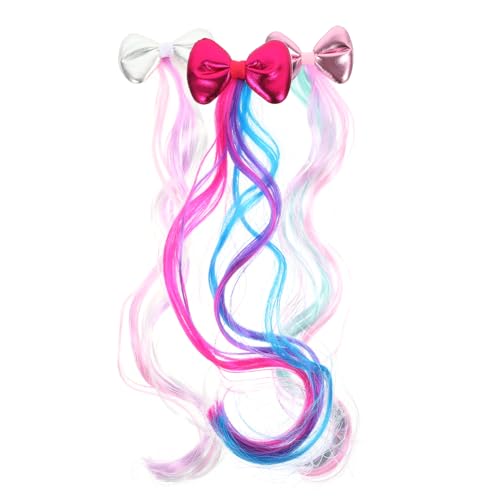 Beavorty Haarverlängerungen Zum Anklipsen Für Jungen Und Mädchen 3 Stück Bunte Haarspangen Mit Schleife Für Mädchen Haar-accessoires Für von Beavorty
