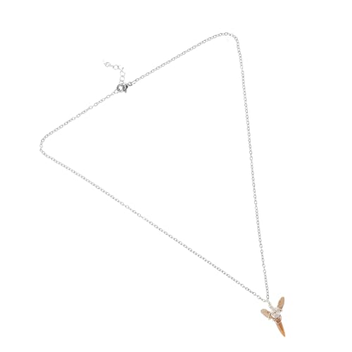 Beavorty Haifischzahn Kette mit Silberner Kette Handgefertigter Vintage Anhänger Einzigartiger Schmuck für Männer Frauen Surfer Beach Accessoire von Beavorty