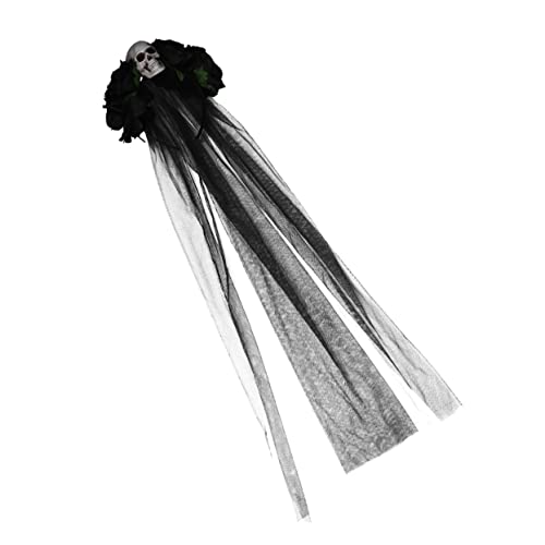 Beavorty Halloween-blumen Schleier Für Die Brautdusche Kopfschmuck Für Die Party Mexikanische Halloween-schleier Haarband Aus Schwarzem Schleier Bilden Fräulein Mode Plastik von Beavorty