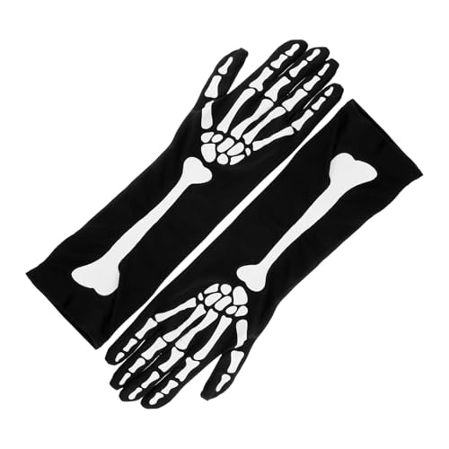Beavorty Halloween Handschuhe Skelett Handschuhe Vollfinger Lange Party Cosplay Atmungsaktiv Leicht Tragen von Beavorty