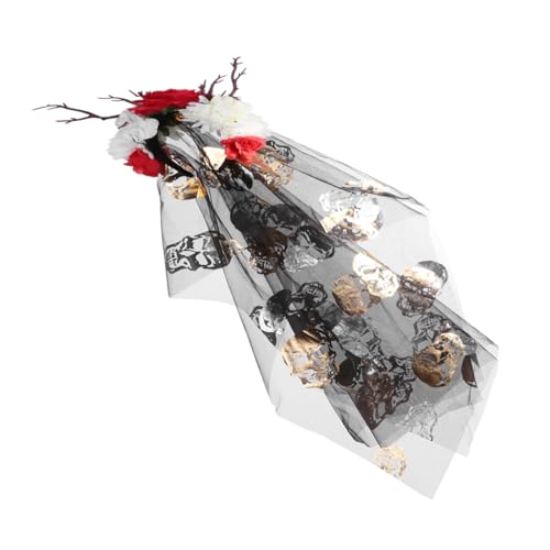 Beavorty Halloween Kopfschmuck Aus Kunststoff Und Spitze Geweih Geformte Blume Stirnband Kopfbedeckung Mit Klassischem Schleierdesign Passend Für Halloween Kostüm von Beavorty