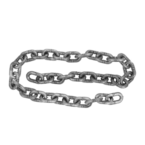 Beavorty Halloween Kostüm Hundekette Mittelgroß Silber Kunststoff PVC Sicher Flexibel Lustige Fake Kette Für Haustiere Spaß Accessoire Cosplay Dekoration von Beavorty