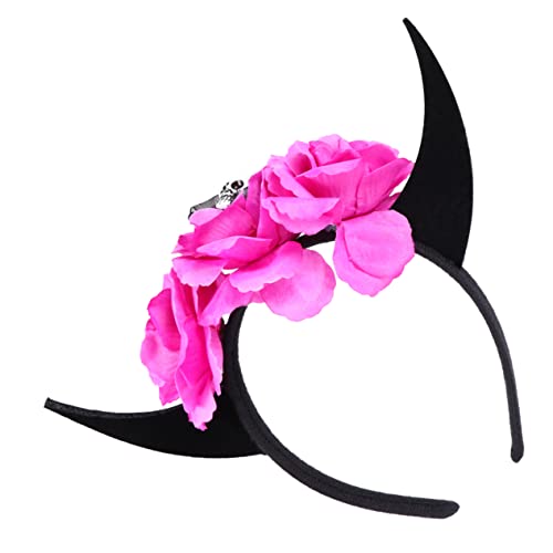 Beavorty Halloween Künstliche Horn Stirnband Hörner Kostüme Rotes Teufels-stirnband Und Teufelsstirnbänder Stirnband Mit Teufelsohren Stoff (polyester) Damen Geist Violett Rose von Beavorty