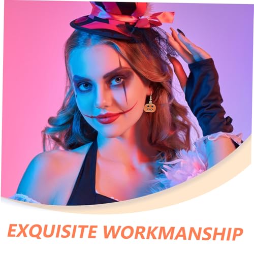 Beavorty Halloween Ohrringe Damen Lustige Kürbis Ohrhänger Sicherer Legierung Auffälliger Halloween Schmuck für Party Kostüm und Alltag Grimasse Dangle Ohrschmuck von Beavorty