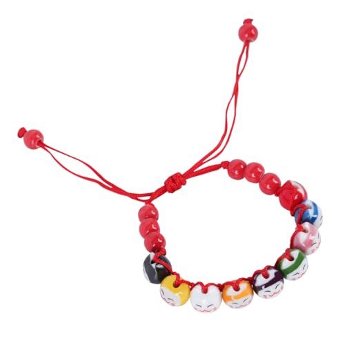 Beavorty Handgewebtes Keramik Armband mit Neun Bunten Glückskatze Anhängern Farbenfrohes Handgefertigtes Damenarmband als Modisches Katzenliebhaber Schmuckstück Individuelles für von Beavorty