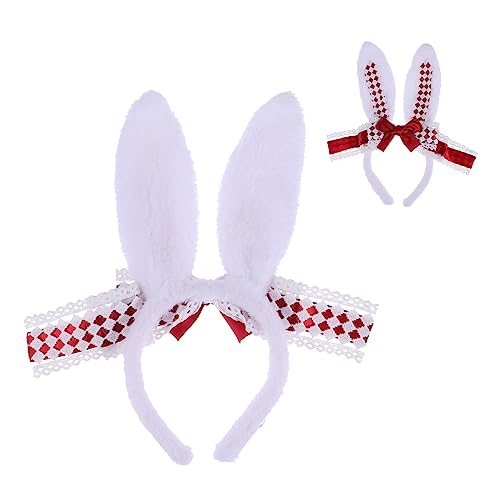 Beavorty Hasenohren Kc Stirnband Ostern Kopfbedeckung Osterhasen-stirnband Ostern Süßes Stirnband Kawaii-accessoires Magd Zubehör Plüschhasen Lolita Dienstmädchen-outfit Kind Plüschstoffe von Beavorty