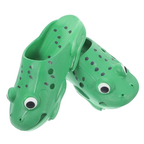 Beavorty Hausschuhe Cartoon Frosch Motiv Rutschfest Flexible Leichte Sommer Slippers für Draußen und Zuhause Weiches Atmungsaktives Material Bequeme Kinderschuhe Cyan von Beavorty