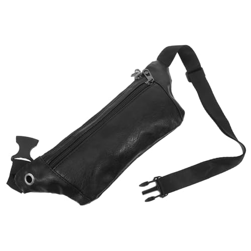 Beavorty Herren Outdoor Hüfttasche Schwarz Verstellbare Crossbody Bauchtasche mit Kopfhöreranschluss Leichte und Stylische Umhängetasche für Reisen und Sport von Beavorty