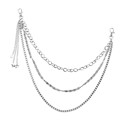 Beavorty Herren Punk Hosenkette Verstellbare Jeanskette für Hip Hop und Gothic Stil Modisches Accessoire für Männer und Frauen Silberfarbene Dekoration für Hosen und Jeans Beavorty Herren Punk Hosenkette Verstellbare Jeanskette für Hip Hop und Gothic Stil Modisches Accessoire für Männer und Frauen Silberfarbene Dekoration für Hosen und Jeans von Beavorty