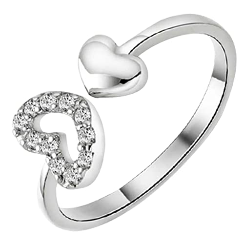Beavorty Herzförmiger Verstellbarer Ring für Frauen Elegantes Accessoire Besondere Anlässe Wie Valentinstag Geburtstage oder Weihnachten Vielseitig Angenehm von Beavorty