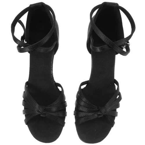 Beavorty High Heels Damen Latein Tanzschuhe mit Geschnürtem Riemen Schlangenhaut Schlankem Design und Einfach Anzuziehen Schwarz für Latein Tanz und Festliche Anlässe von Beavorty