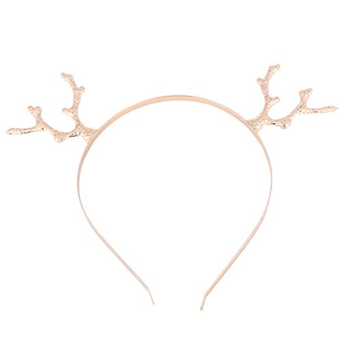 Beavorty Hirschhörner Stirnband Rentier Stirnband Hirschgeweih Stirnband Cosplay Kopfschmuck Waldfee Kostüm Haarschmuck Für Weihnachten Holloweens Geburtstagsparty Golden von Beavorty