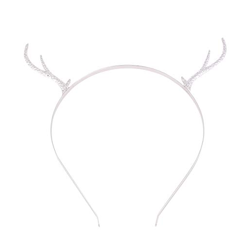 Beavorty Hirschhörner Stirnband Rentier Stirnband Hirschgeweih Cosplay Kopfschmuck Waldfee Kostüm Haarschmuck Für Weihnachten Holloweens Geburtstagsparty Silber von Beavorty