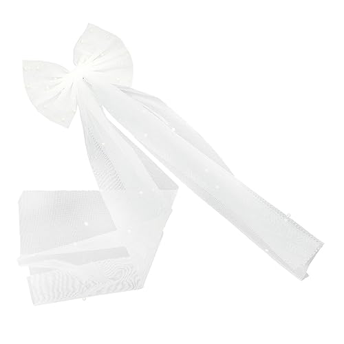 Beavorty Hochzeitsschleier Für Bräute Weiße Spitze Brautschleier Kurzer Schleier Schleife Knoten Brauthaar-accessoire Elegant Beavorty Hochzeitsschleier Für Bräute Weiße Spitze Brautschleier Kurzer Schleier Schleife Knoten Brauthaar-accessoire Elegant von Beavorty
