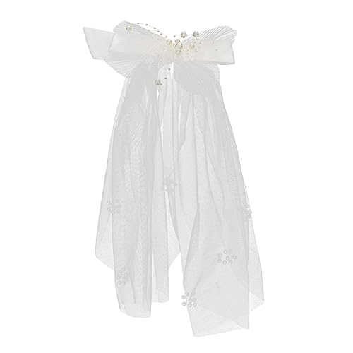 Beavorty Schleifenband Mit Weißer Haarschleife Für Hochzeitsschleier Brautaccessoire Stirnband von Beavorty