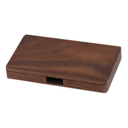 Beavorty Holz Visitenkartenetui Herren Business Card Holder mit Großer Kapazität aus Massivem Holz Tragbare Visitenkartenbox als Stilvolles Business für Kollegen und Partner von Beavorty