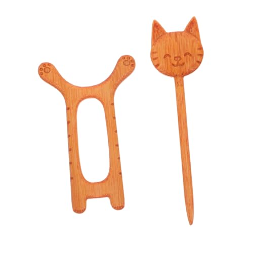 Beavorty Holz-brosche Katze Handgefertigter Leichter Holz-anstecker Glatte Kanten Schal Pulloverclip Natürliche Tierbrosche für Damen und Mädchen Modischer Schmuck für Cardigans und Schals von Beavorty