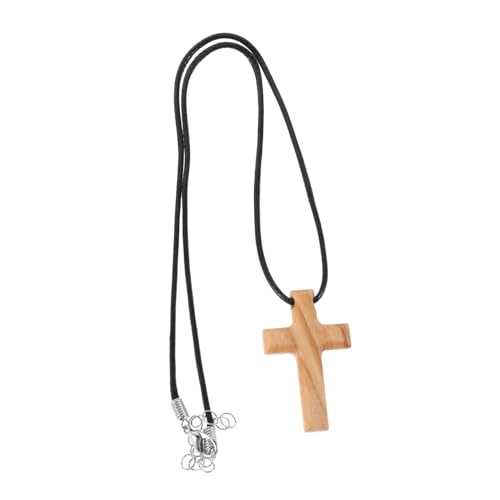 Beavorty Holzkreuz Anhänger Halskette Handgefertigt Minimalistisches Design für Männer und Frauen Symbolisiert Spiritualität und für Religiöse Zeremonien von Beavorty